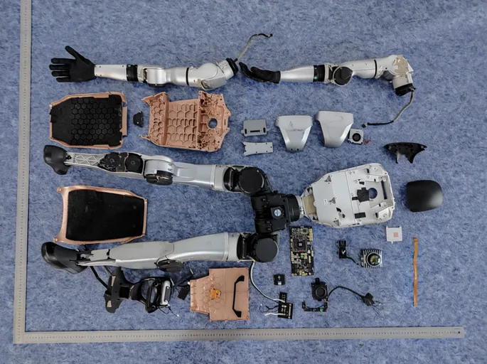 Unitree G1 humanoid robot, disassembled
